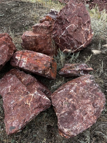 Ландшафтные глыбы красно-фиолетовые 200-1000 килограмм купить в Дегтярске