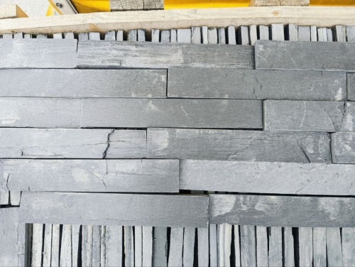 Плитка чёрная из натурального камня фасадная 30 см * 5 см, толщина 7 мм -30 мм купить в Дегтярске